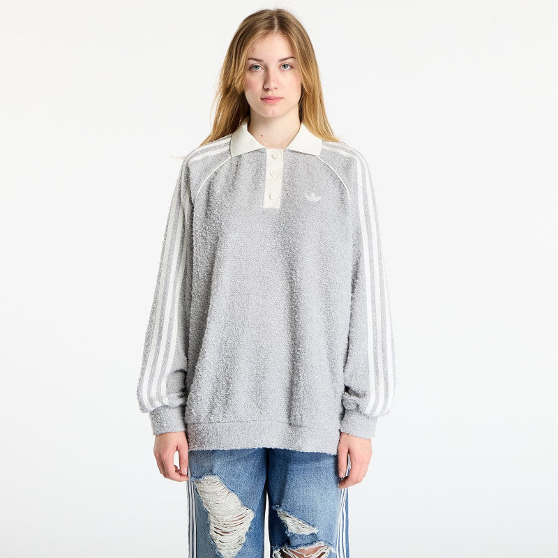 adidas Boucle Oversized Polo Crew Grey Two