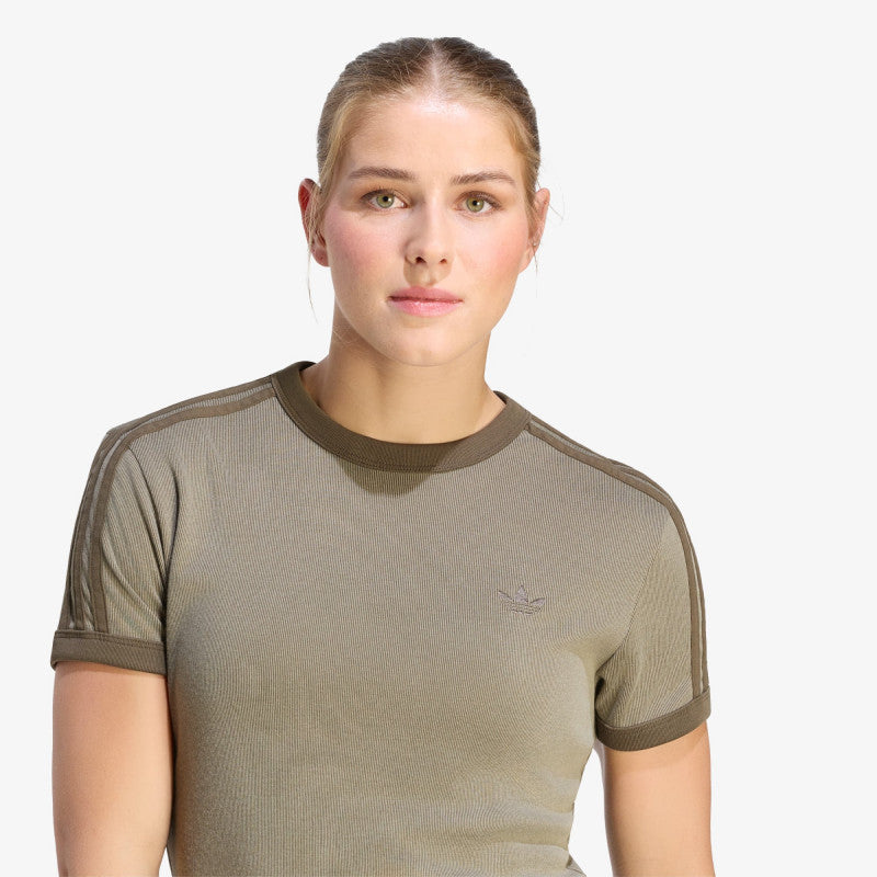 adidas Heather 3-Stripes Cali T-Shirt Branch/ Silver Pebble/ Branch