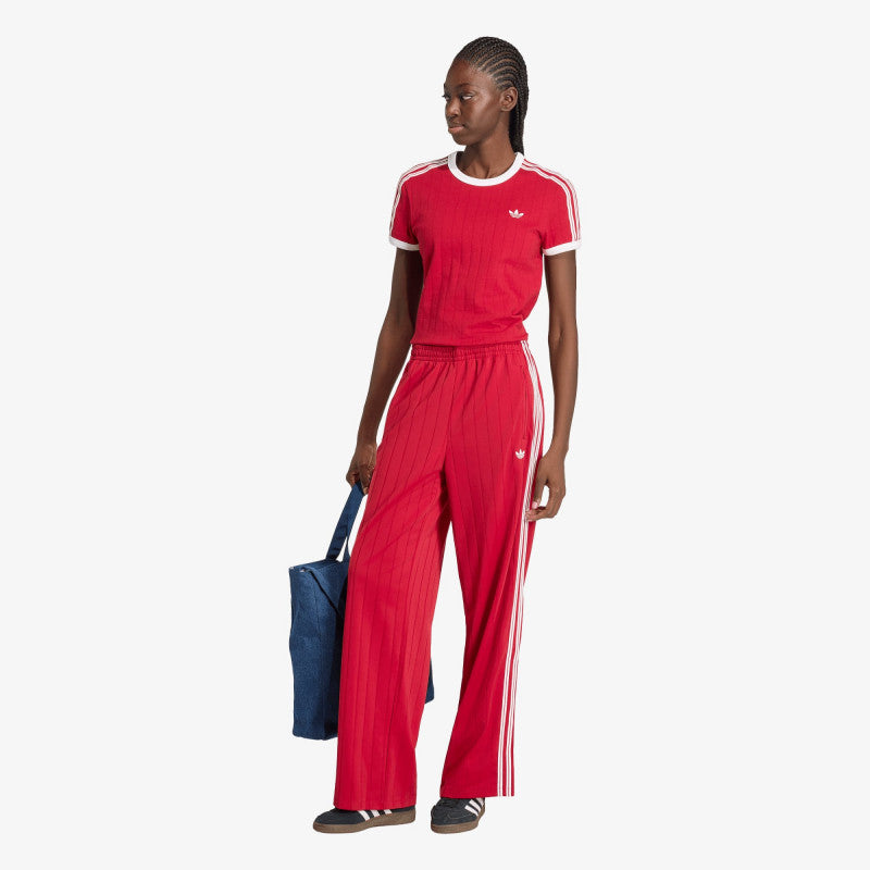 adidas Pinstripe Short Sleeve Slim Tee Team Victory Red/ White/ Team Victory Red