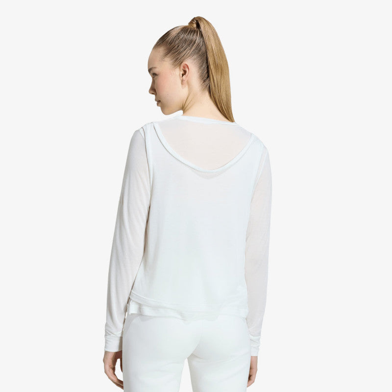 adidas Soft Lux Sheer Long-Sleeve Off White