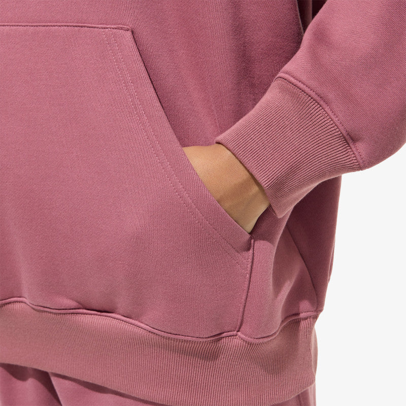 adidas Essentials Oversized Fleece Hoodie Quiet Crimson
