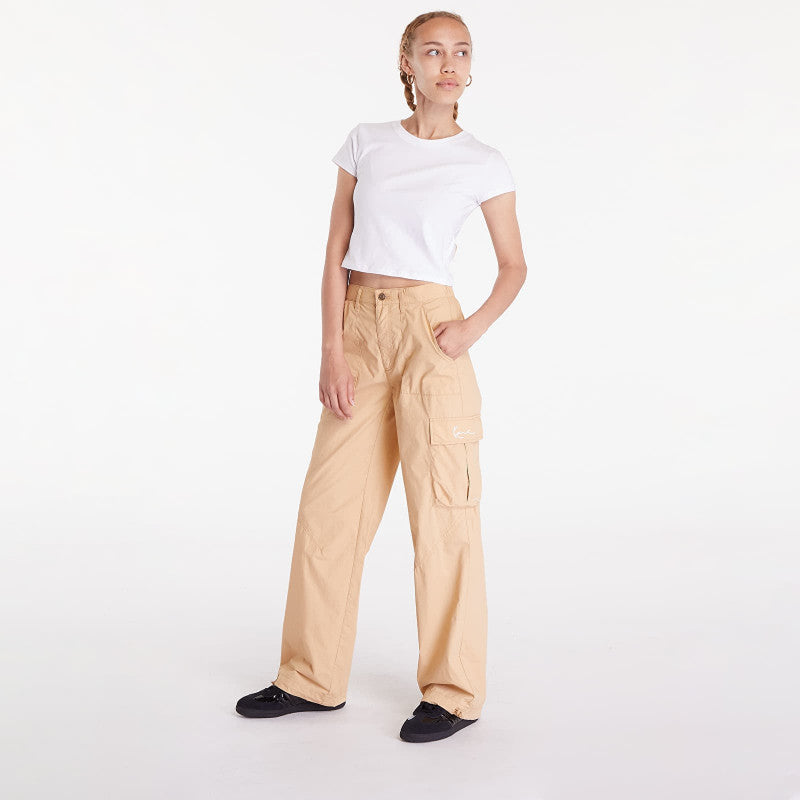 Karl Kani Small Signature Washed Cargo Pants Sand