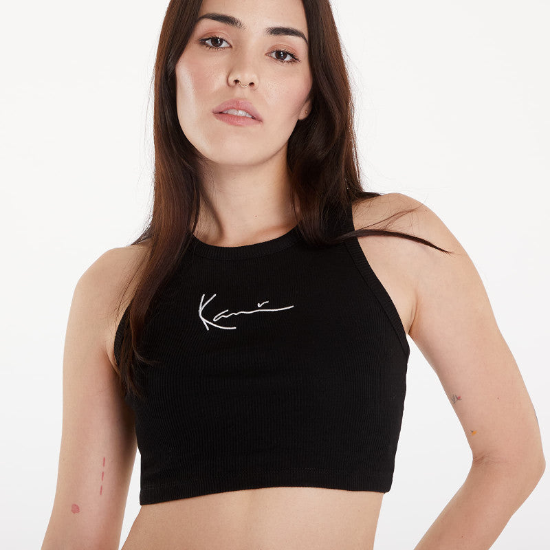 Karl Kani Small Signature Essential Racer Rib Top Black