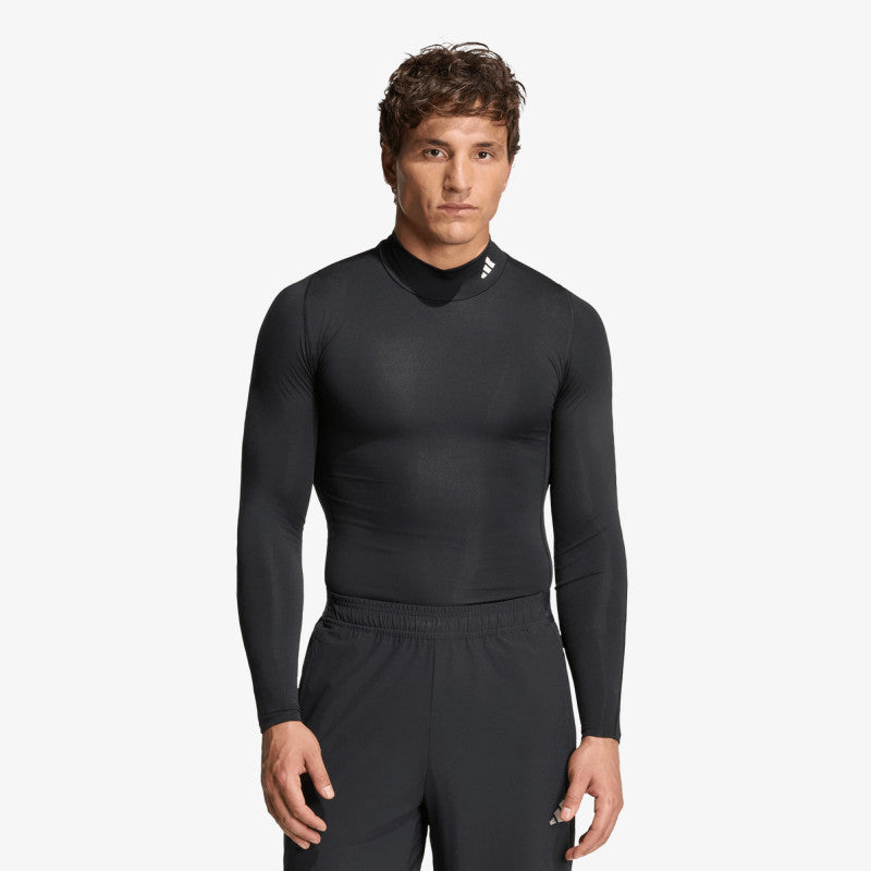 adidas Techfit Compression Training Mock Neck Long Sleeve T-Shirt Black