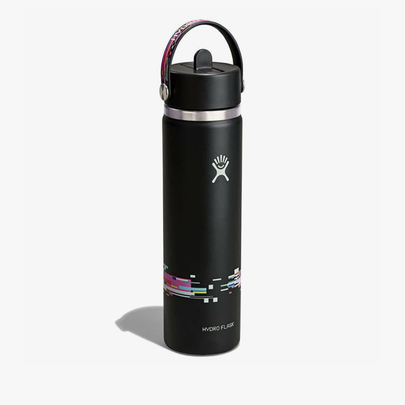 Hydro Flask 710 ml Wide Flex Straw Cap Glitch Black 710