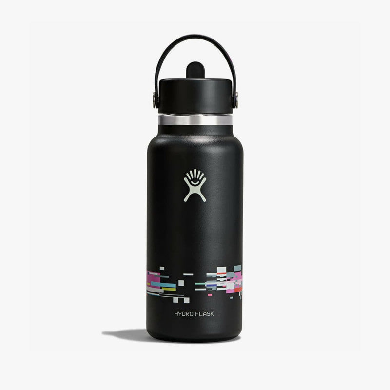 Hydro Flask 946 ml Wide Flex Straw Cap Glitch Black