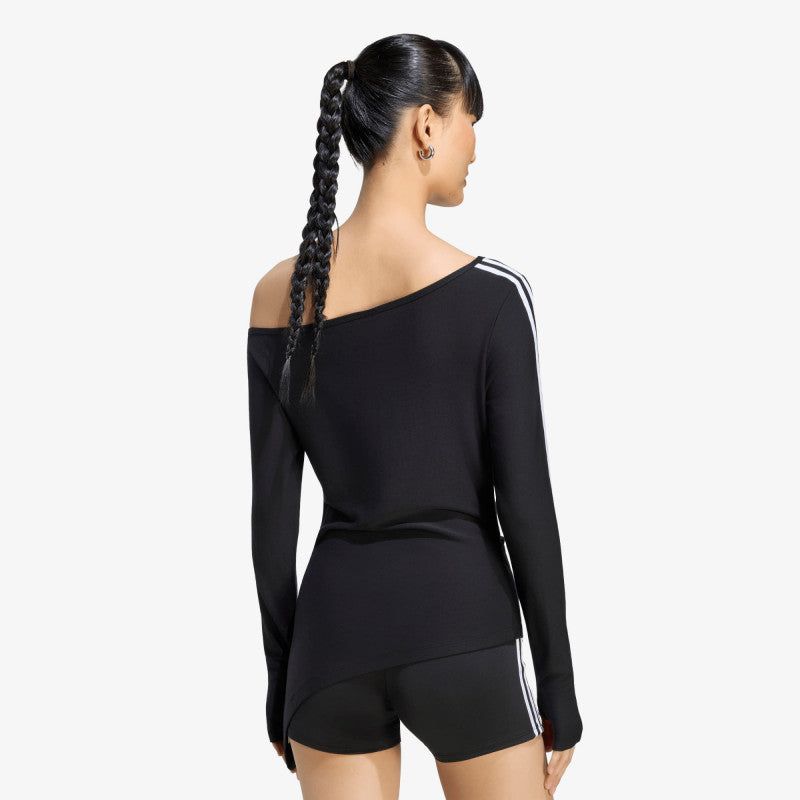 adidas One Shoulder Asymmetric Long-Sleeve Top Black