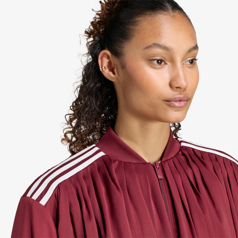 adidas Satin Pleated Track Top Shadow Red