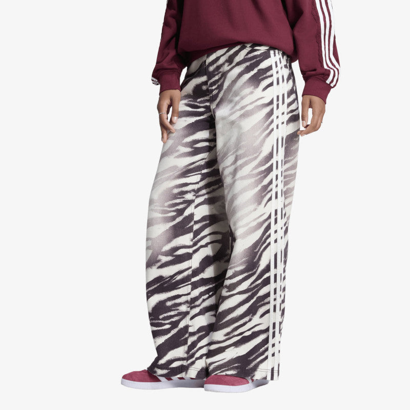 Jeansy adidas Adilenium Season 6 Zebra Print Wide Leg Denim Pants Aurora Coffee