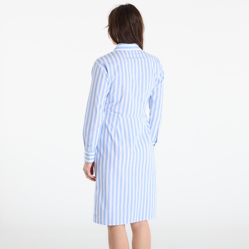Sukienka Calvin Klein Jeans Yarndye Cotton Poplin Shirtdress Blue Descent Two Color Wide Stripe