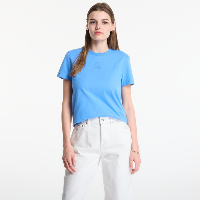 Calvin Klein Ss 20S Jersey Emblem Crew Tee Marina