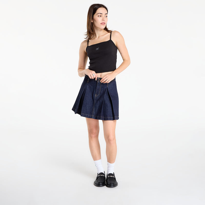 Calvin Klein Jeans Woven Label Rib Crop Black
