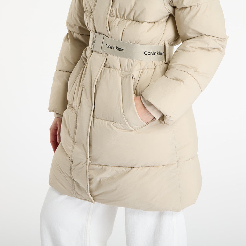 Calvin Klein Jeans Belted Midweight Coat Brown