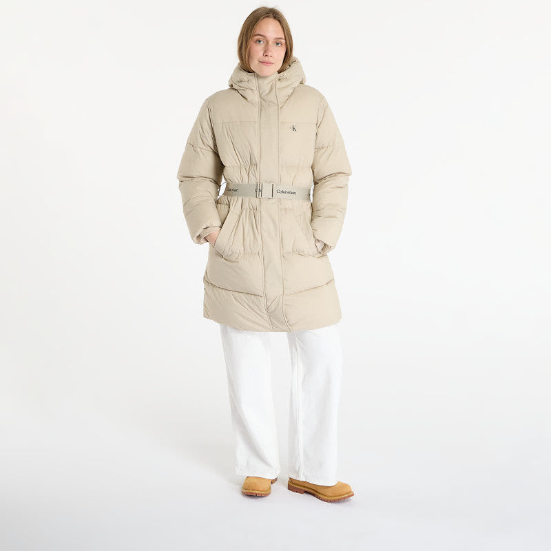 Calvin Klein Jeans Belted Midweight Coat Brown