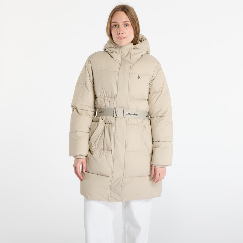 Calvin Klein Jeans Belted Midweight Coat Brown