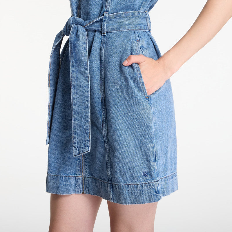 Sukienka Calvin Klein Jeans Belted Shirt Dress Radio Blues