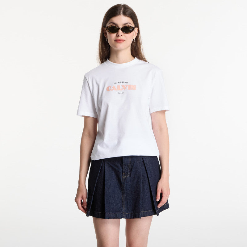 Calvin Klein Jeans Ss Classic Resort Calvin Logo Tee Bright White