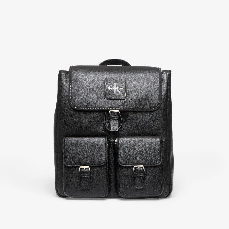 Calvin Klein Bold Pebble Flap Backpack Black