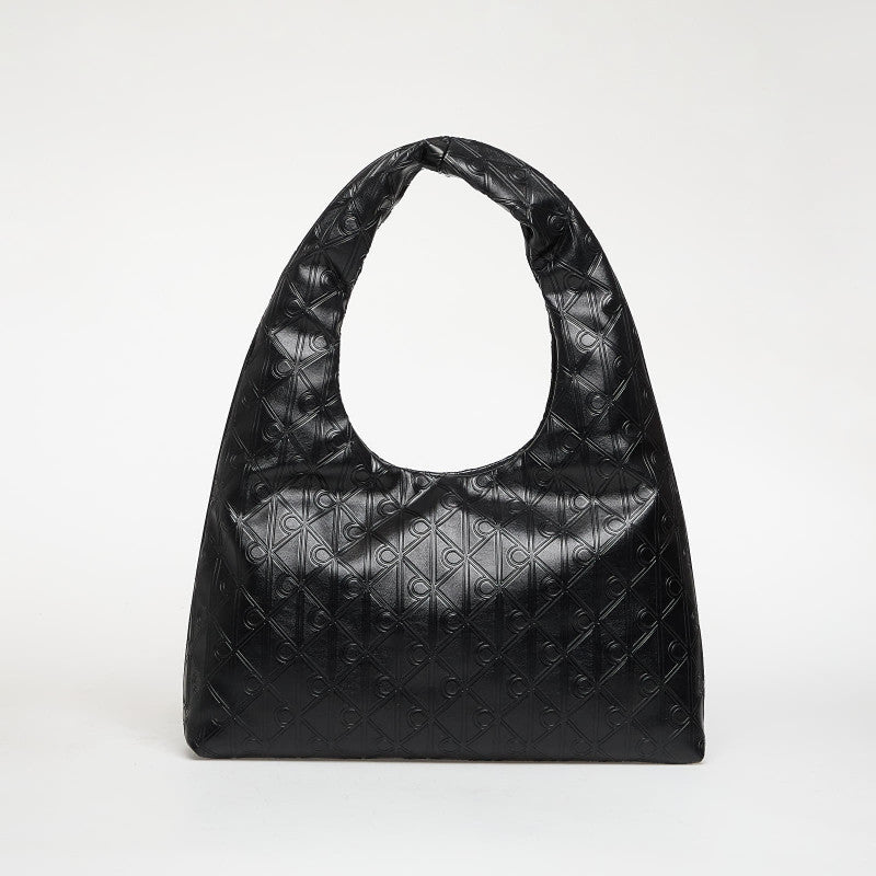Calvin Klein Emblem Aop Puffer Lg Shoulder Bag Black