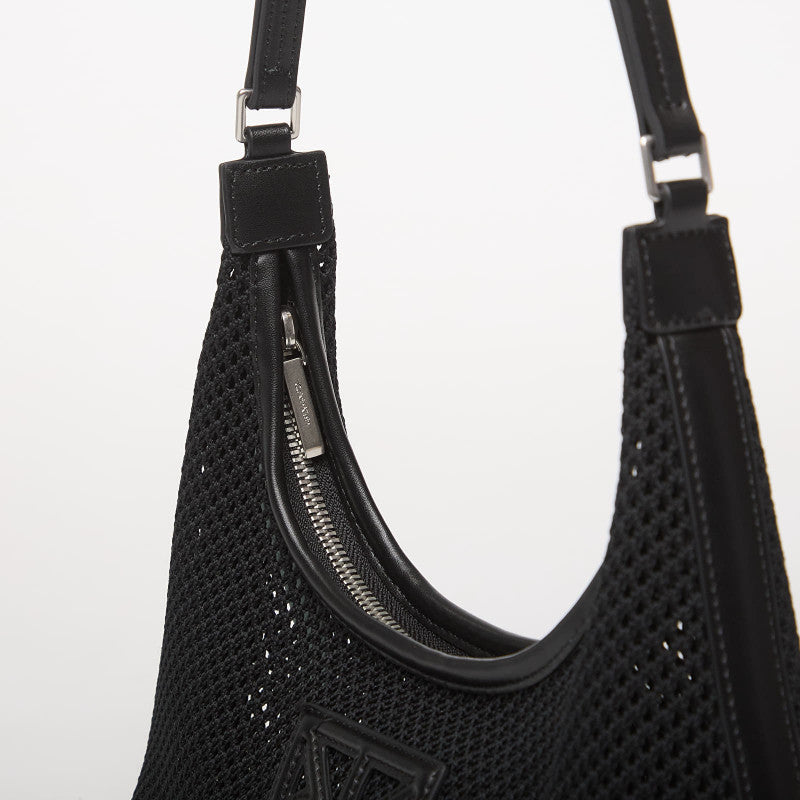 Calvin Klein Emblem Mesh Shoulder Bag Black