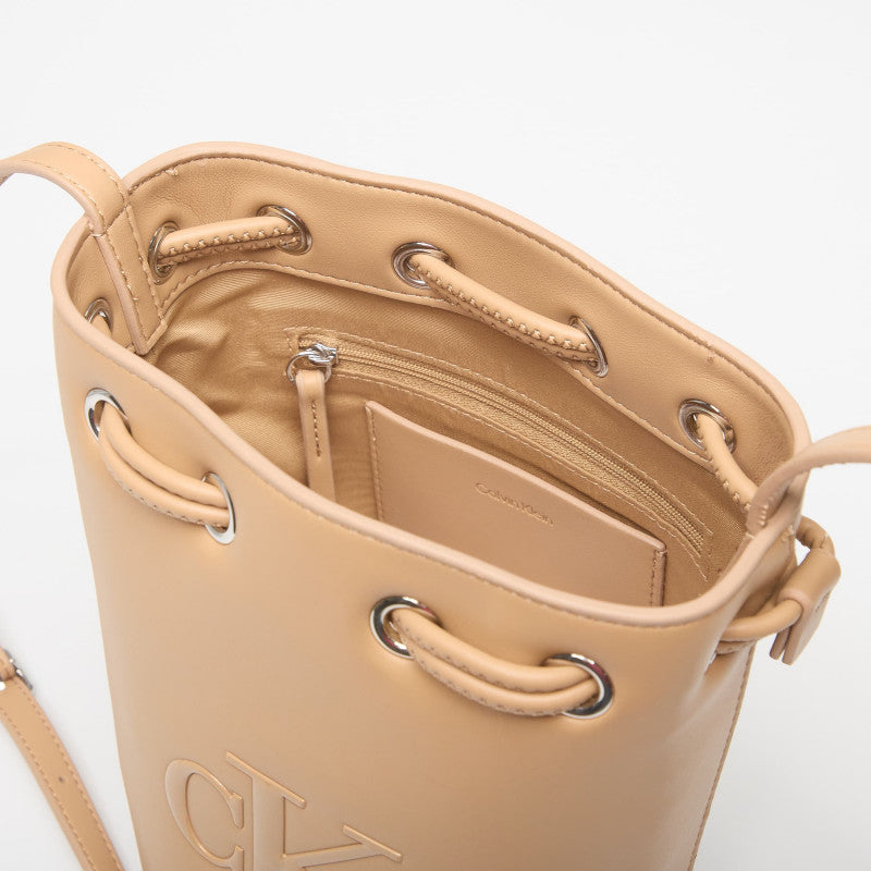 Calvin Klein Bold Ck Small Bucket Bag Tannin