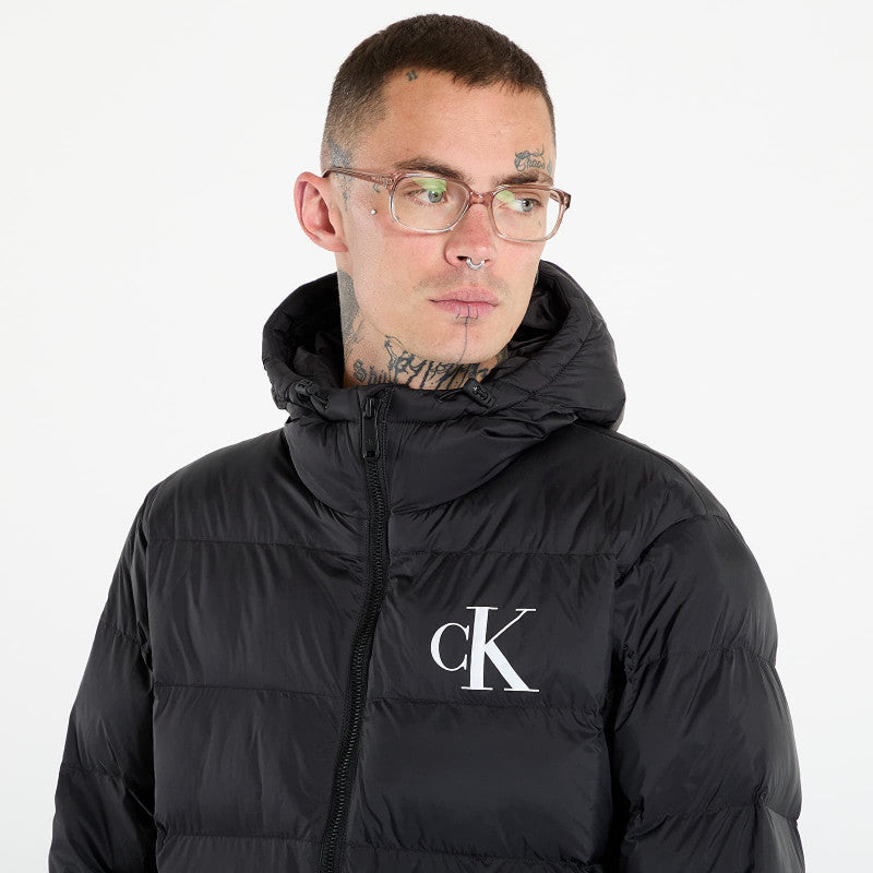 puchowa Calvin Klein Jeans Ls Nylon Monogram Pu Jacket Black
