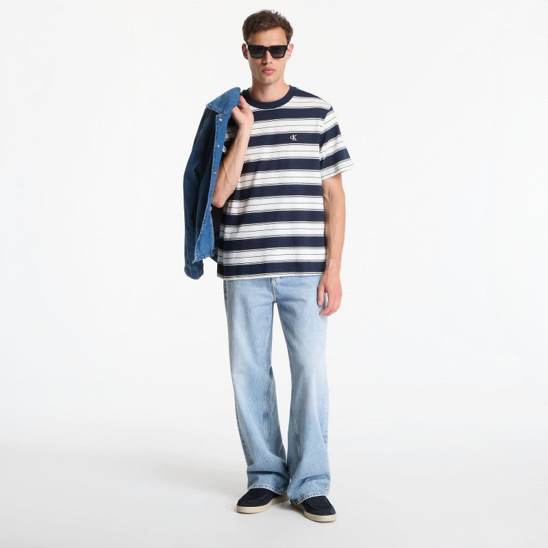 Calvin Klein Jeans Ss Easy 20S Jersey Stripe Crewneck Tee Dark Sapphire