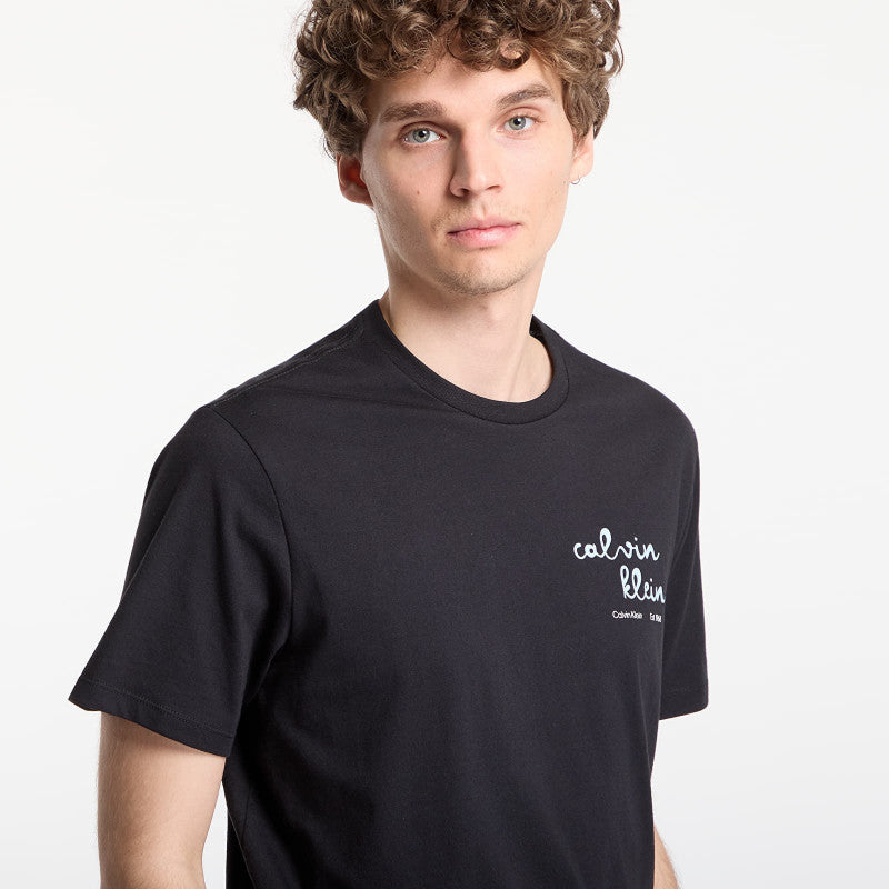 Calvin Klein Jeans Ss 30S Eu Ck Trvl Lines Seasonal Tee Black