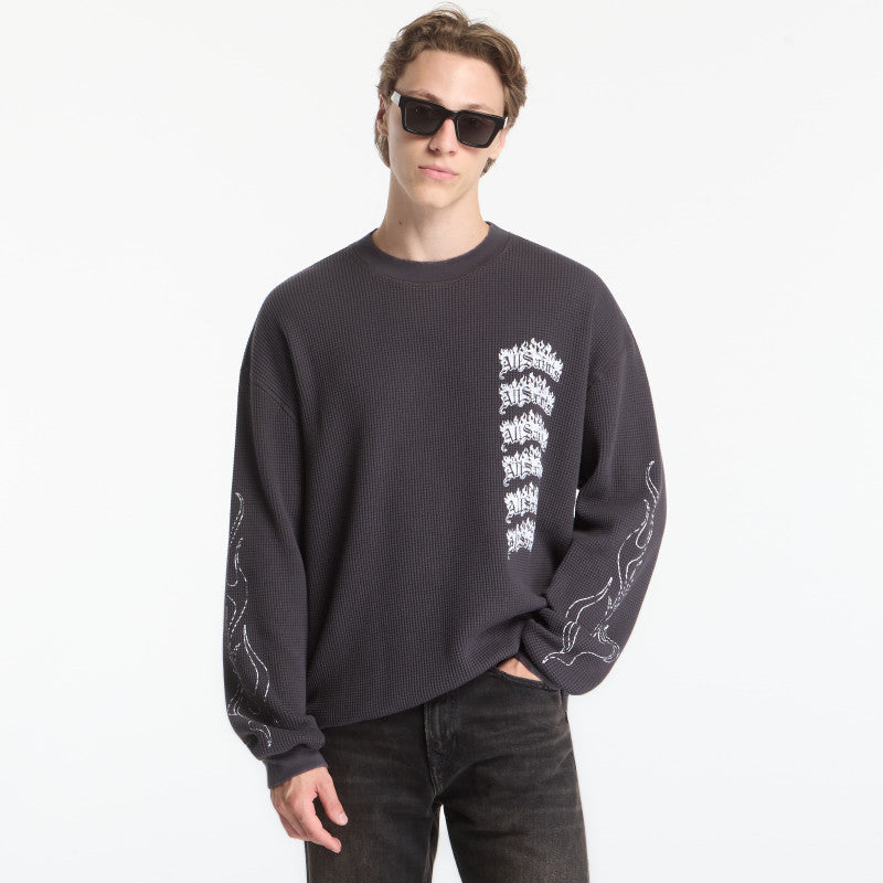 AllSaints Incendo Ls Crew Washed Black