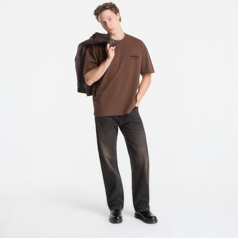 AllSaints Xander Ss Crew Bitter Brown