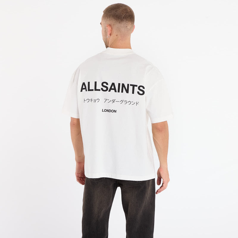 AllSaints Underground Ss Crew Ashen White