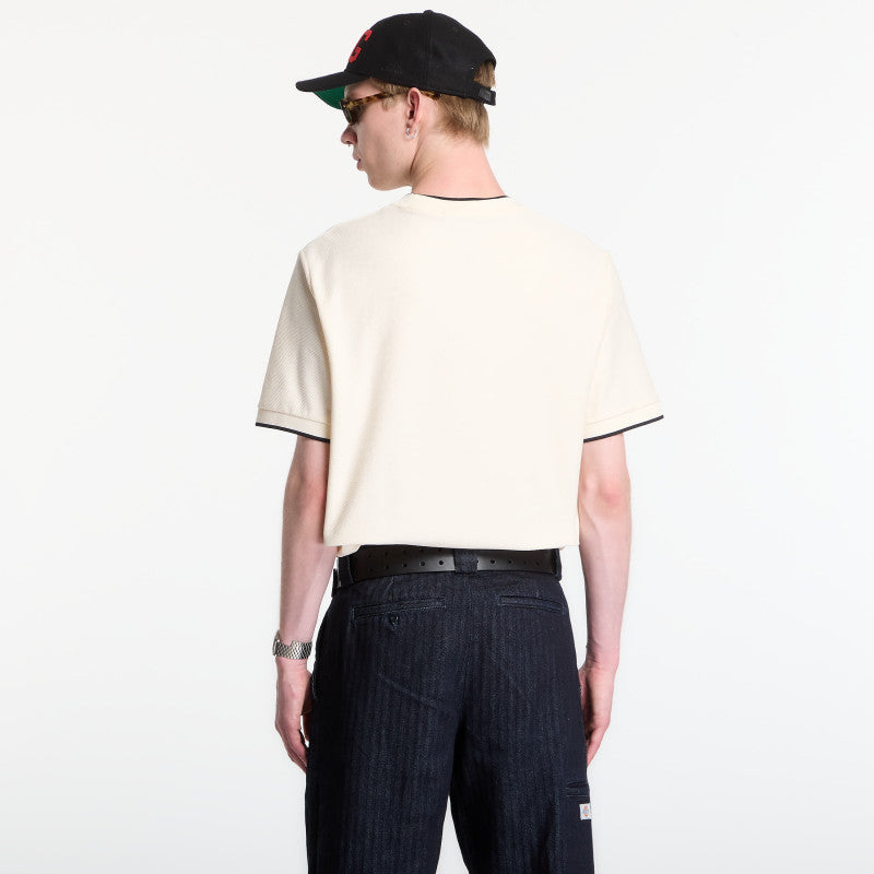 Fred Perry Pocket Detail Pique T-Shirt Ecru