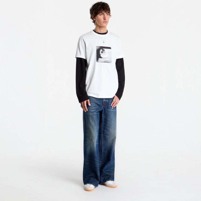 FRED PERRY Laurel Wreath Digital Tshirt Snow White
