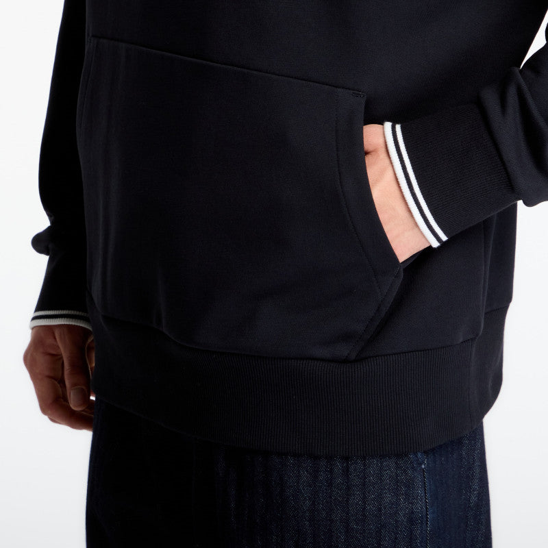 FRED PERRY Tipped Hooded Sweatshirt Black