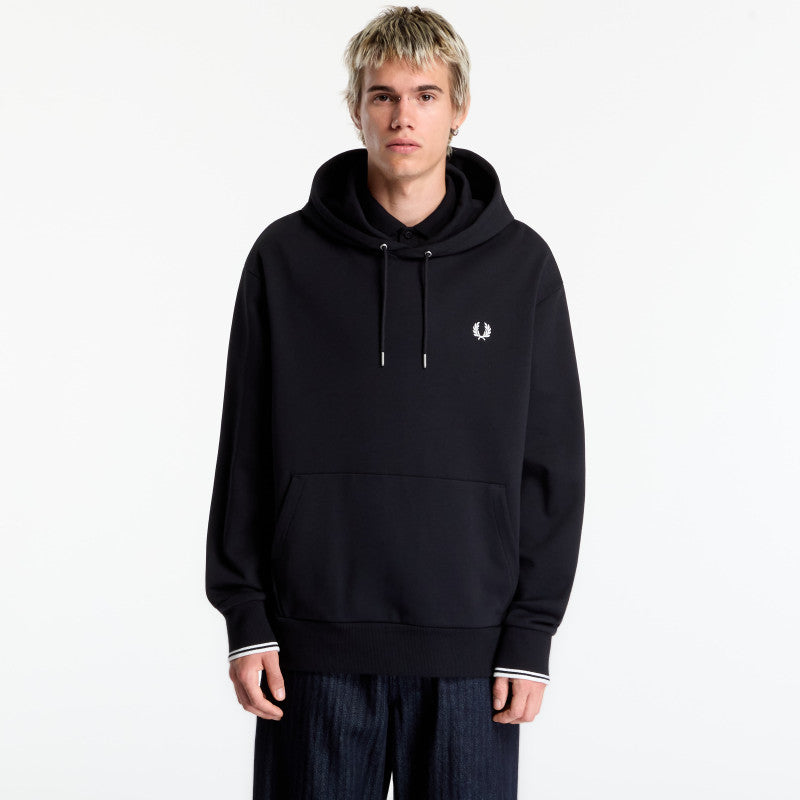 FRED PERRY Tipped Hooded Sweatshirt Black