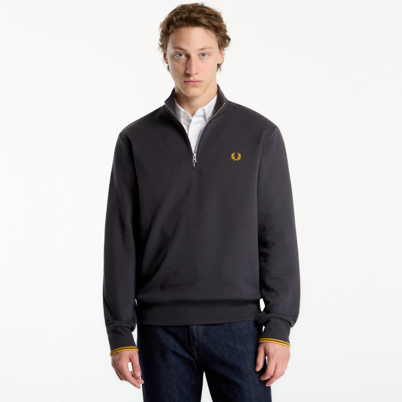 FRED PERRY Half Zip Sweatshirt Gray