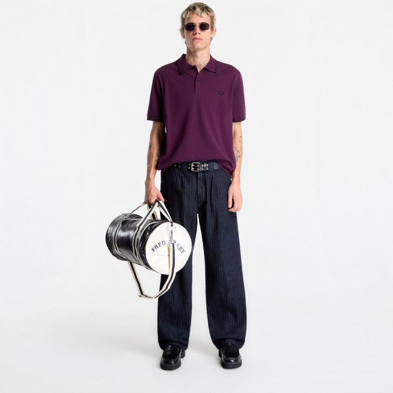 FRED PERRY Twin Tipped Fred Perry Shirt Plum/Black