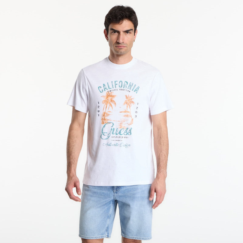GUESS Cn Ss Summer Slub Tee Pure White