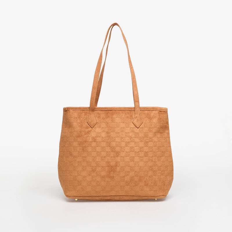 Jordan Jam Suede Monogram Tote Cognac