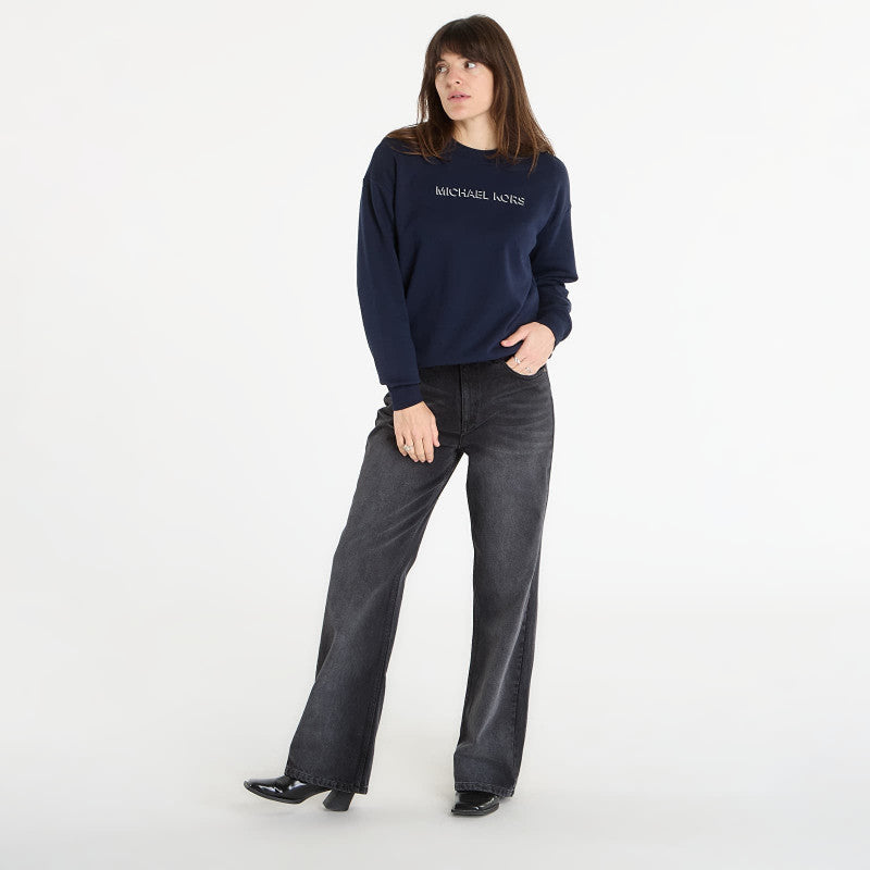 Michael Kors Mk Shdw Embssed Logo Crew Midnight Blue