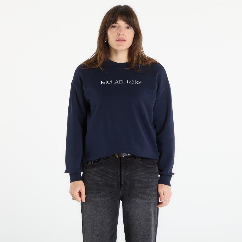 Michael Kors Mk Shdw Embssed Logo Crew Midnight Blue