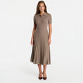 Sukienka Michael Kors Fit N Flare Polo Ss Midi Chestnut