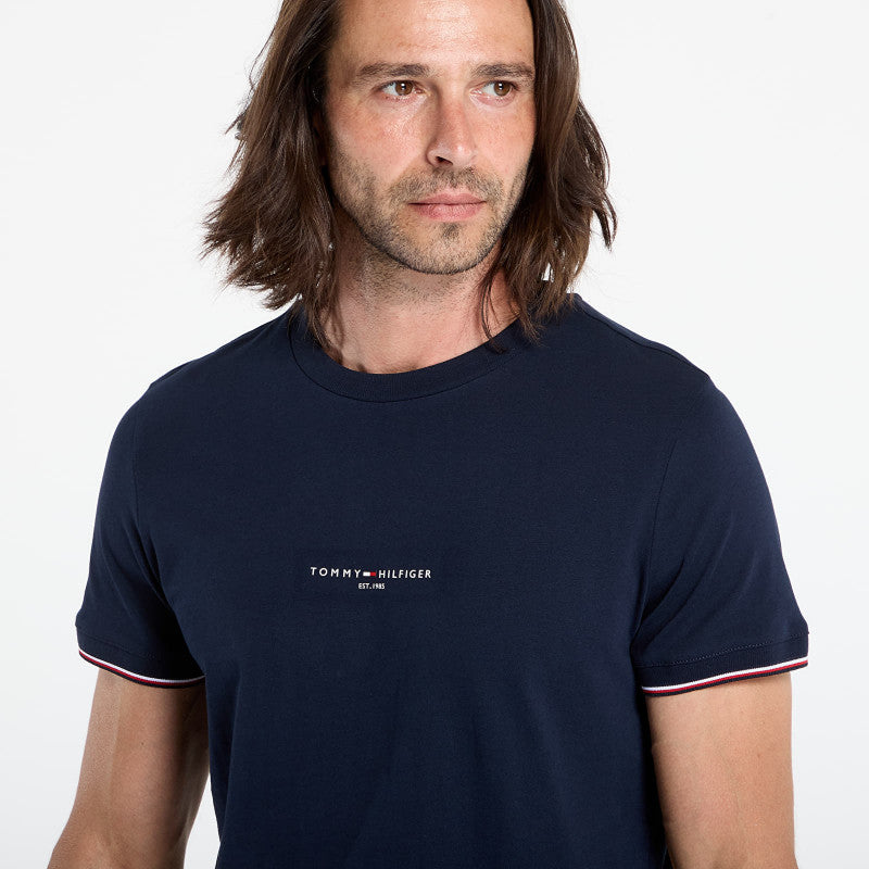 Tommy Hilfiger Tommy Logo Tipped Tee Blue