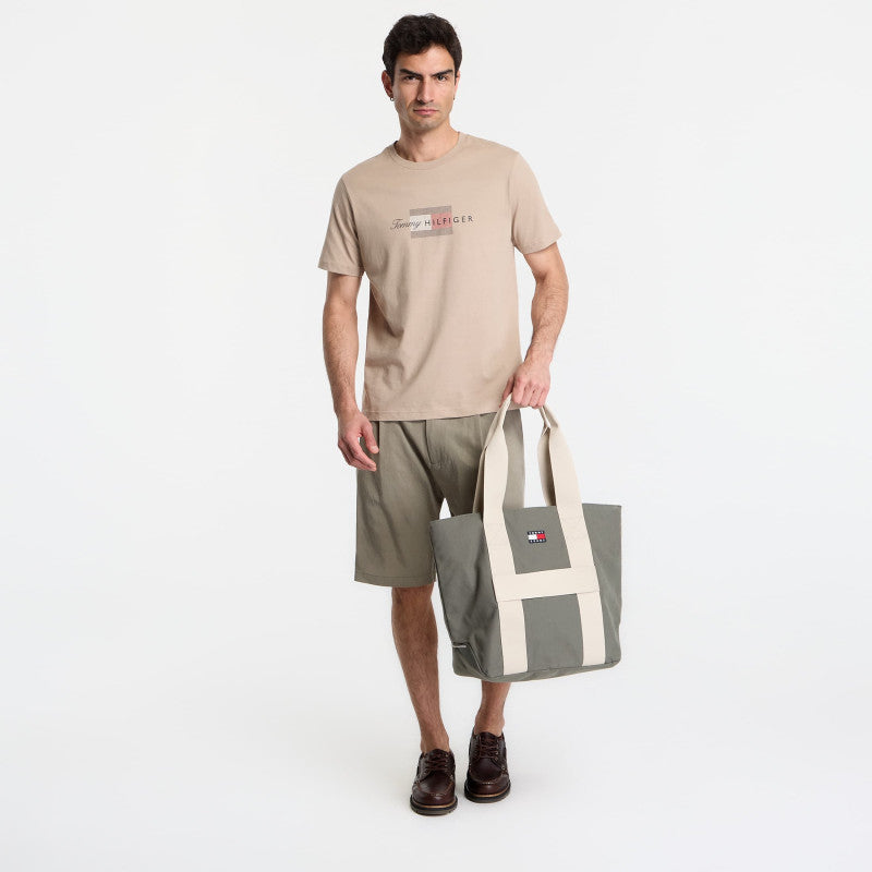 Tommy Hilfiger Script Flag Regular Tee Batique Khaki