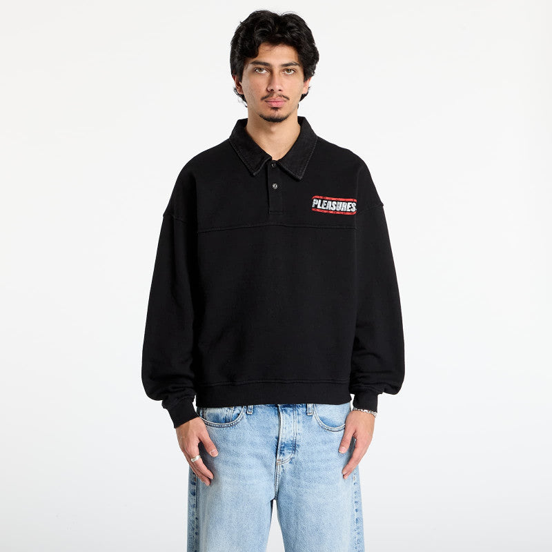 PLEASURES Gentle Polo Sweatshirt Black