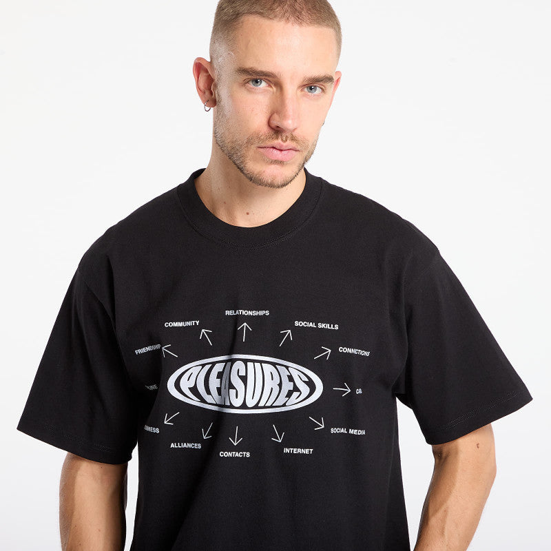 PLEASURES Overview Logo T-Shirt Black