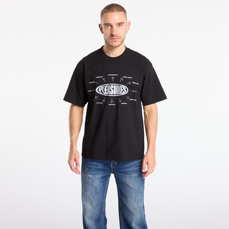 PLEASURES Overview Logo T-Shirt Black