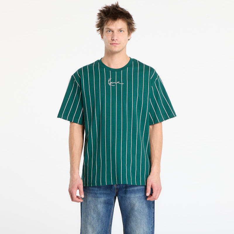 Karl Kani Small Signature Essential Pinstripe Tee Green