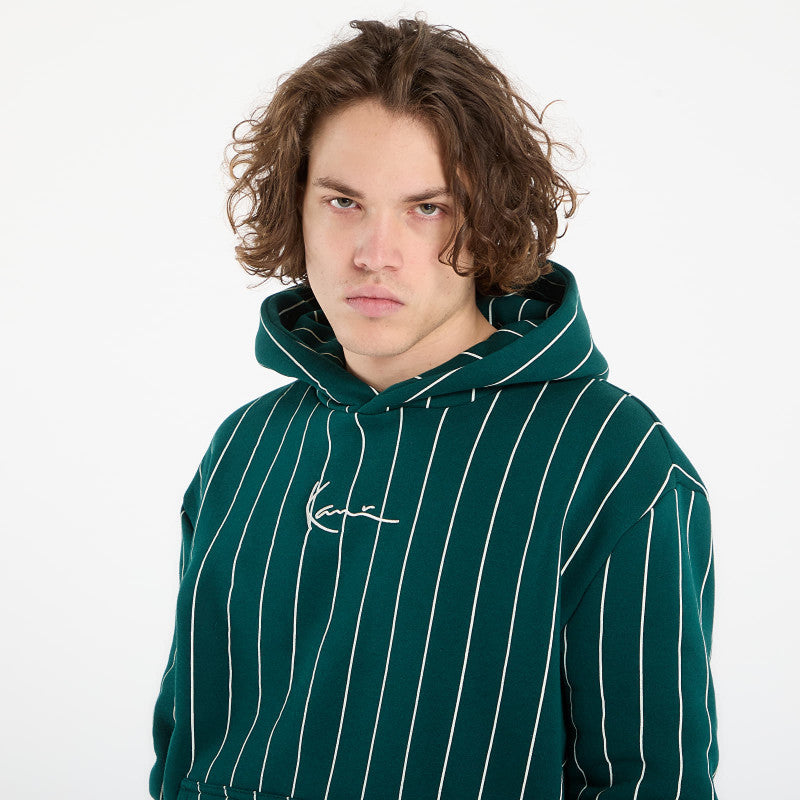 Karl Kani Small Signature Essential Pinstripe Hoodie Green
