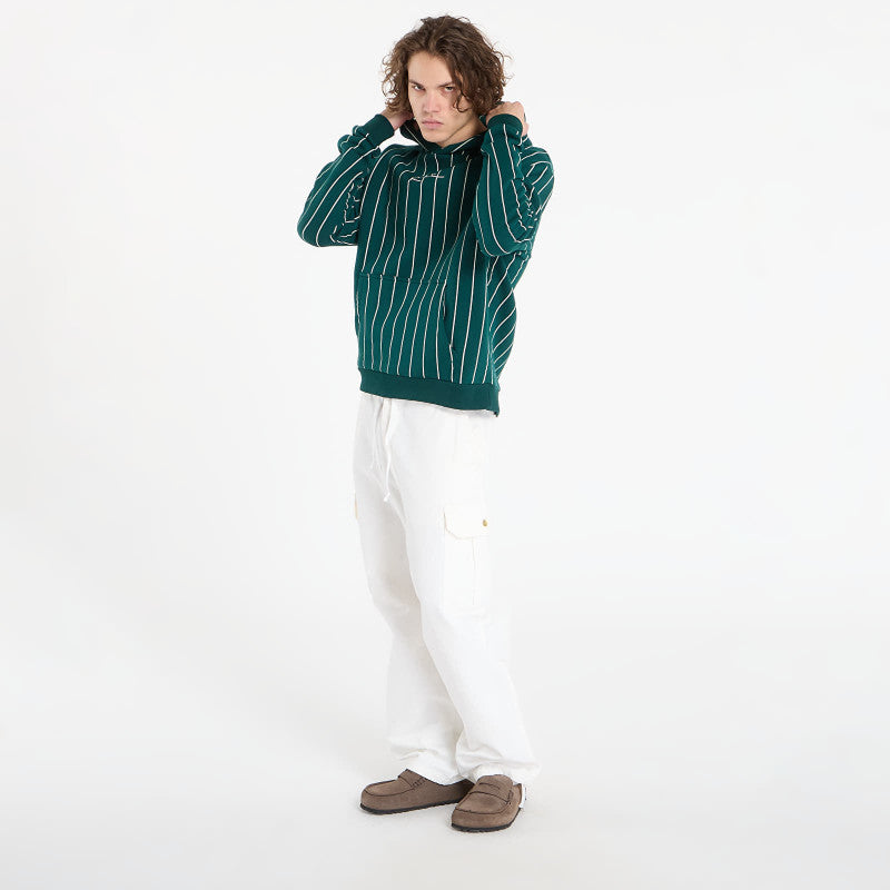 Karl Kani Small Signature Essential Pinstripe Hoodie Green